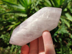 Polished Double Terminated Gemmy Rose Quartz Crystals x 6 From Madagascar - Toprock Gemstones and Minerals 