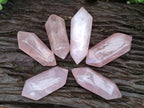 Polished Double Terminated Gemmy Rose Quartz Crystals x 6 From Madagascar - Toprock Gemstones and Minerals 
