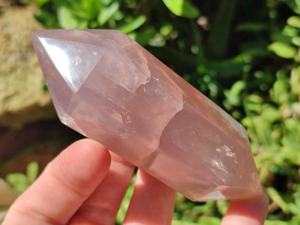 Polished Double Terminated Gemmy Rose Quartz Crystals x 6 From Madagascar - Toprock Gemstones and Minerals 