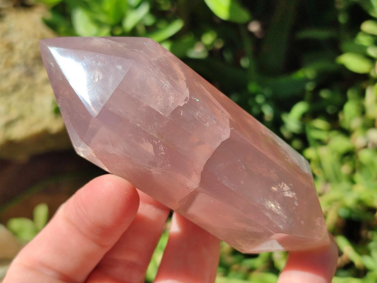 Polished Double Terminated Gemmy Rose Quartz Crystals x 6 From Madagascar - Toprock Gemstones and Minerals 