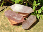 Polished Double Terminated Gemmy Rose Quartz Crystals x 6 From Madagascar - Toprock Gemstones and Minerals 