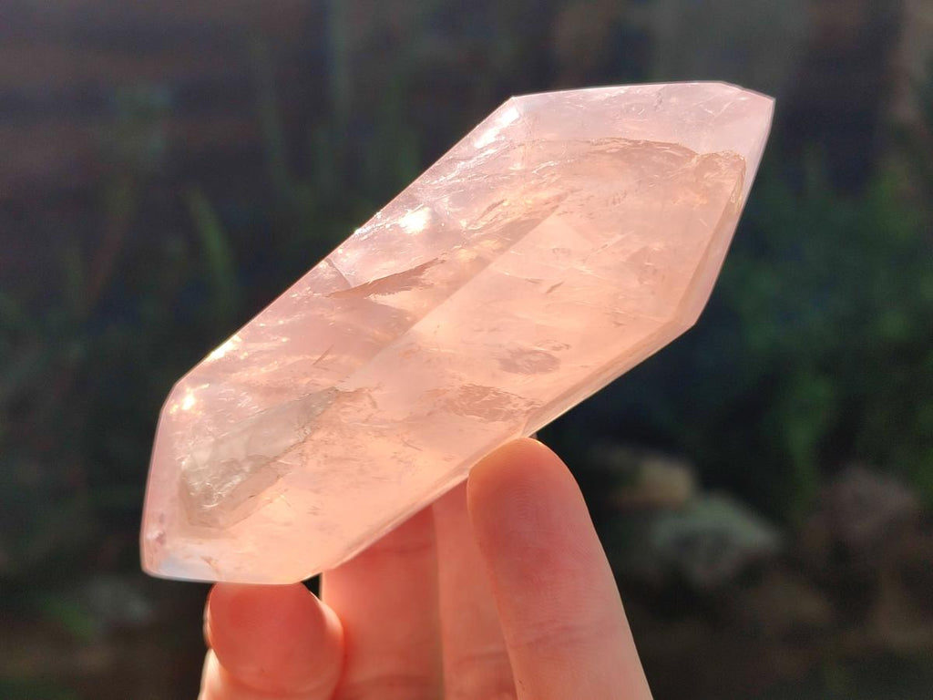 Polished Double Terminated Gemmy Rose Quartz Crystals x 6 From Madagascar - Toprock Gemstones and Minerals 