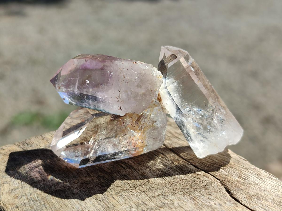 Natural Mixed Brandberg Window Quartz Crystals x 35 From Brandberg, Namibia - Toprock Gemstones and Minerals 