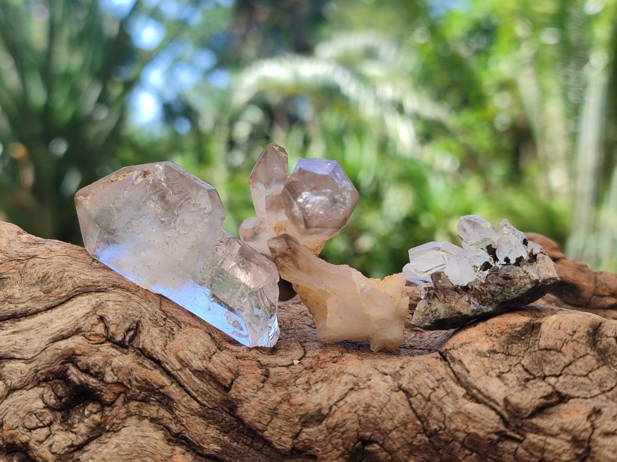 Natural Mixed Brandberg Window Quartz Crystals x 35 From Brandberg, Namibia - Toprock Gemstones and Minerals 