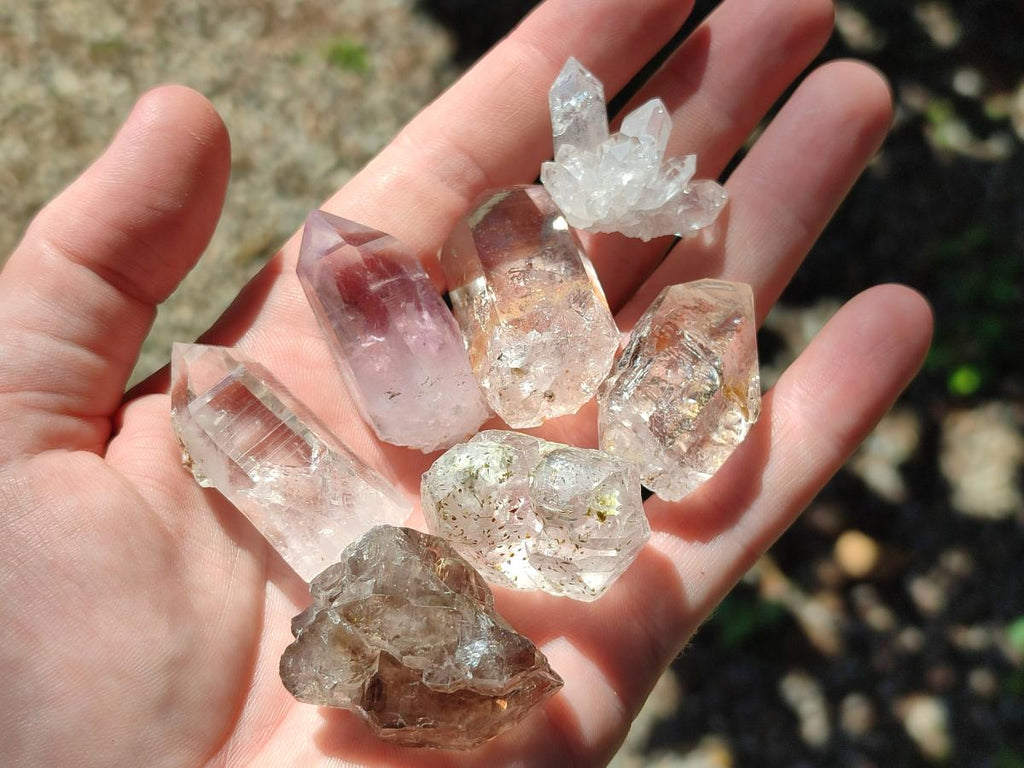 Natural Mixed Brandberg Window Quartz Crystals x 35 From Brandberg, Namibia - Toprock Gemstones and Minerals 