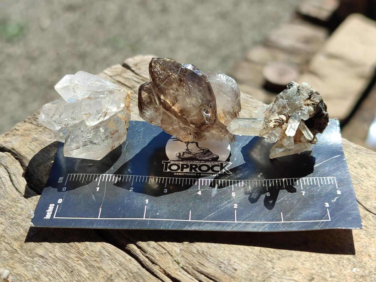 Natural Mixed Brandberg Window Quartz Crystals x 35 From Brandberg, Namibia - Toprock Gemstones and Minerals 