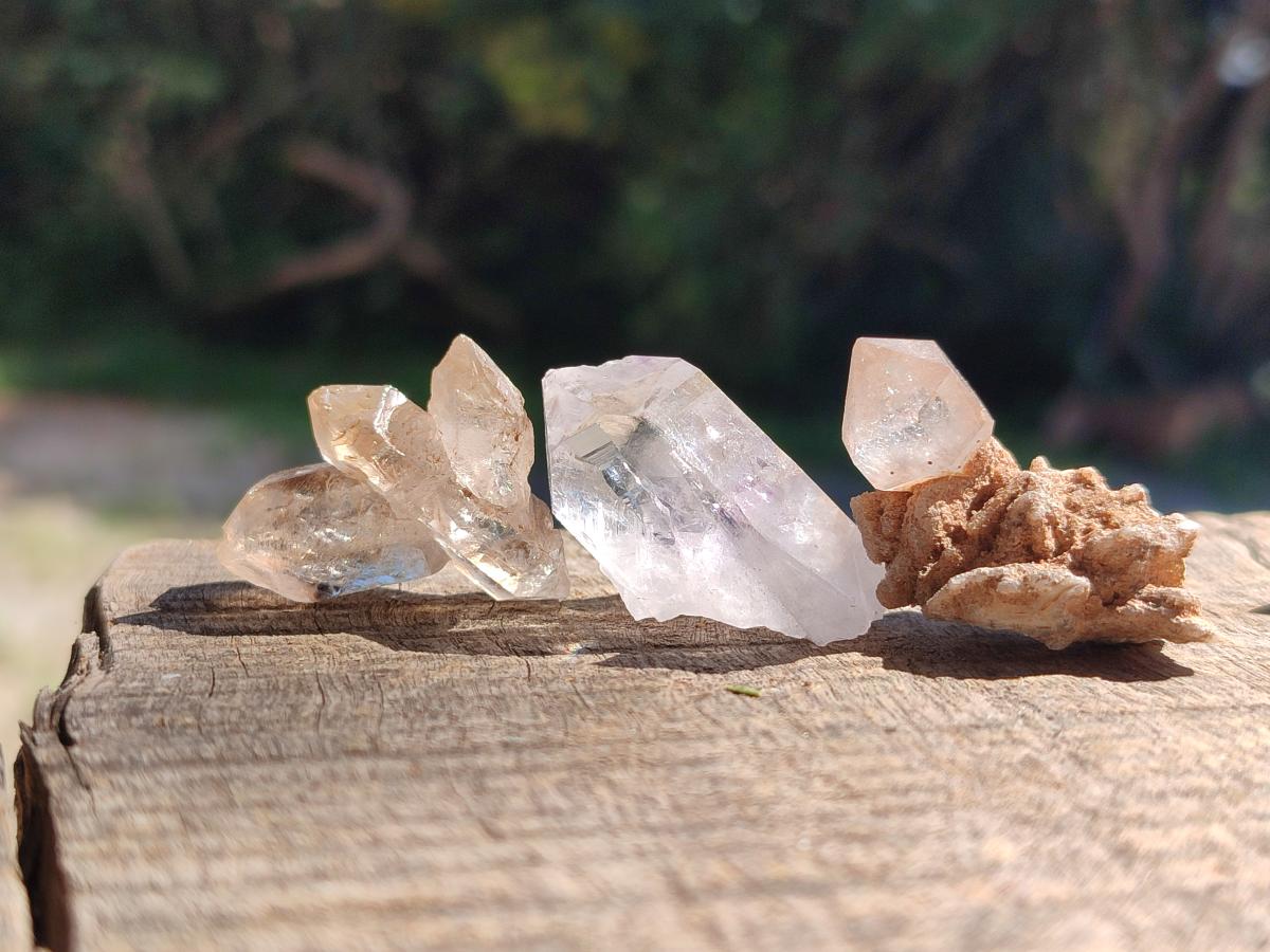 Natural Mixed Brandberg Window Quartz Crystals x 35 From Brandberg, Namibia - Toprock Gemstones and Minerals 