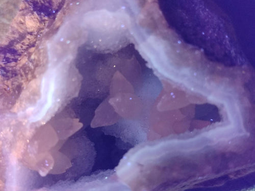 Natural Blue Lace Agate Geode Specimens with Dog Tooth Calcite x 12 From Nsanje, Malawi - Toprock Gemstones and Minerals 