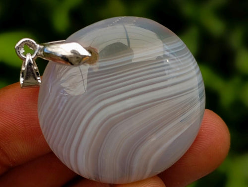Polished Zebra Agate Pendants x 20 From Madagascar - Toprock Gemstones and Minerals 