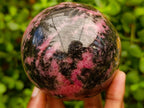 Polished Rhodonite Gemstone Spheres x 2 From Ambindavato, Madagascar - Toprock Gemstones and Minerals 