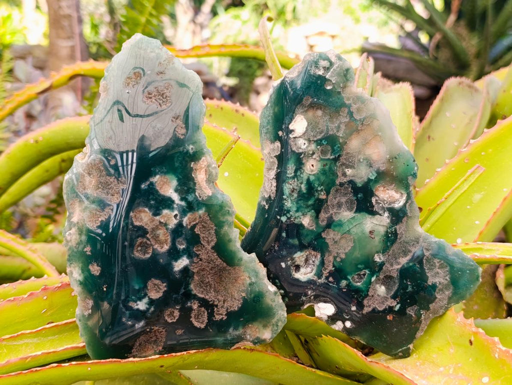 Polished On One Side Mtorolite Chrysoprase Plates x 6 From Mutorashanga, Zimbabwe - Toprock Gemstones and Minerals 