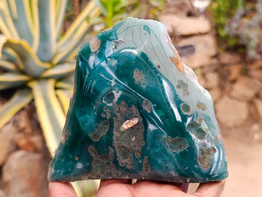 Polished On One Side Mtorolite Chrysoprase Plates x 6 From Mutorashanga, Zimbabwe - Toprock Gemstones and Minerals 