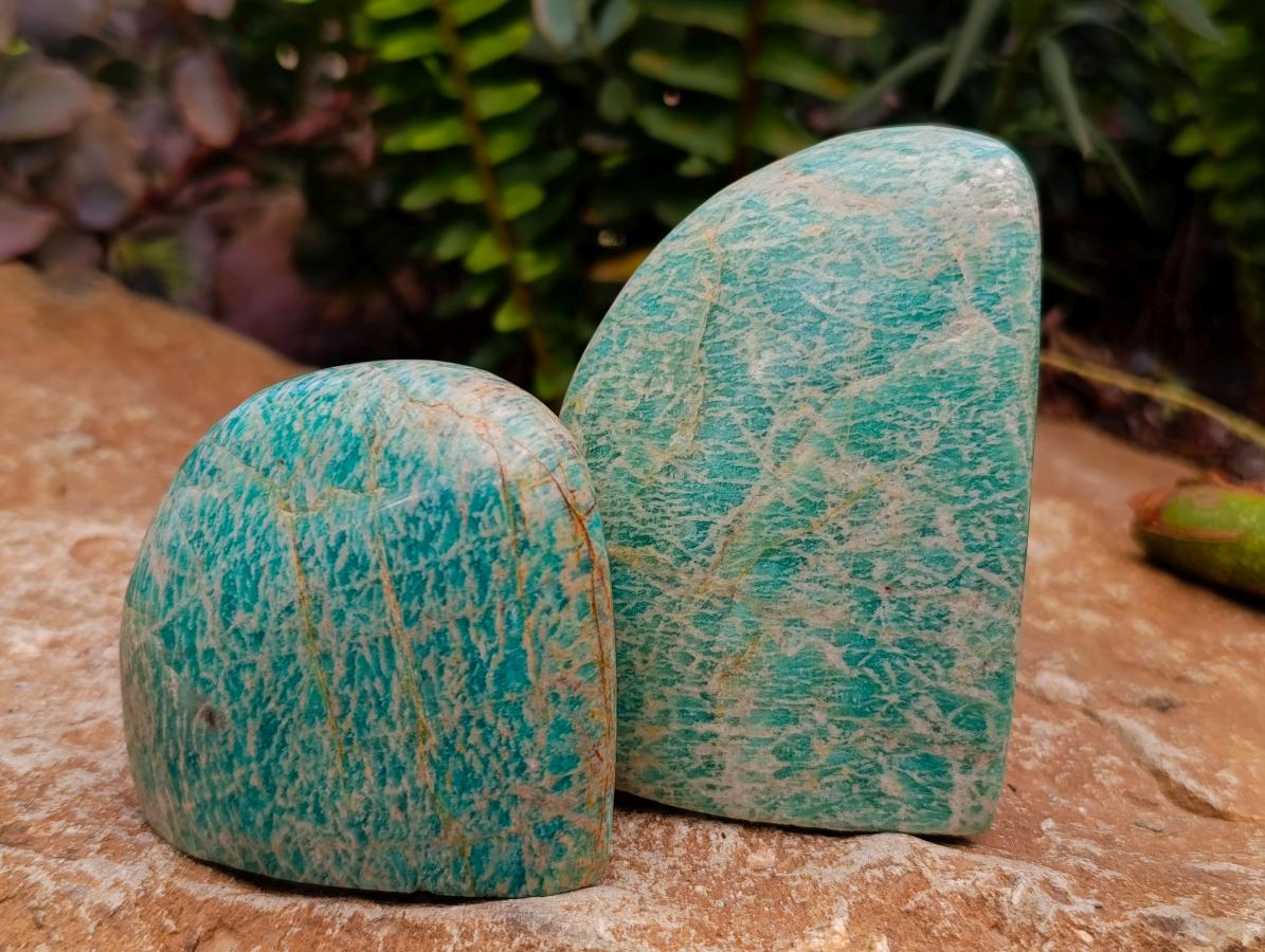 Polished Mixed Amazonite Free Forms x 12 From Zimbabwe - Toprock Gemstones and Minerals 