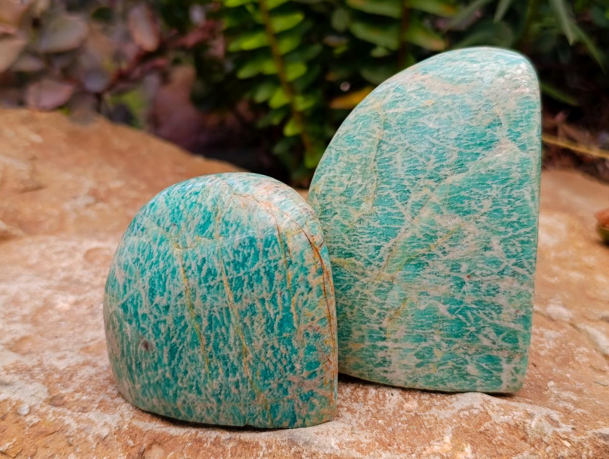 Polished Mixed Amazonite Free Forms x 12 From Zimbabwe - Toprock Gemstones and Minerals 