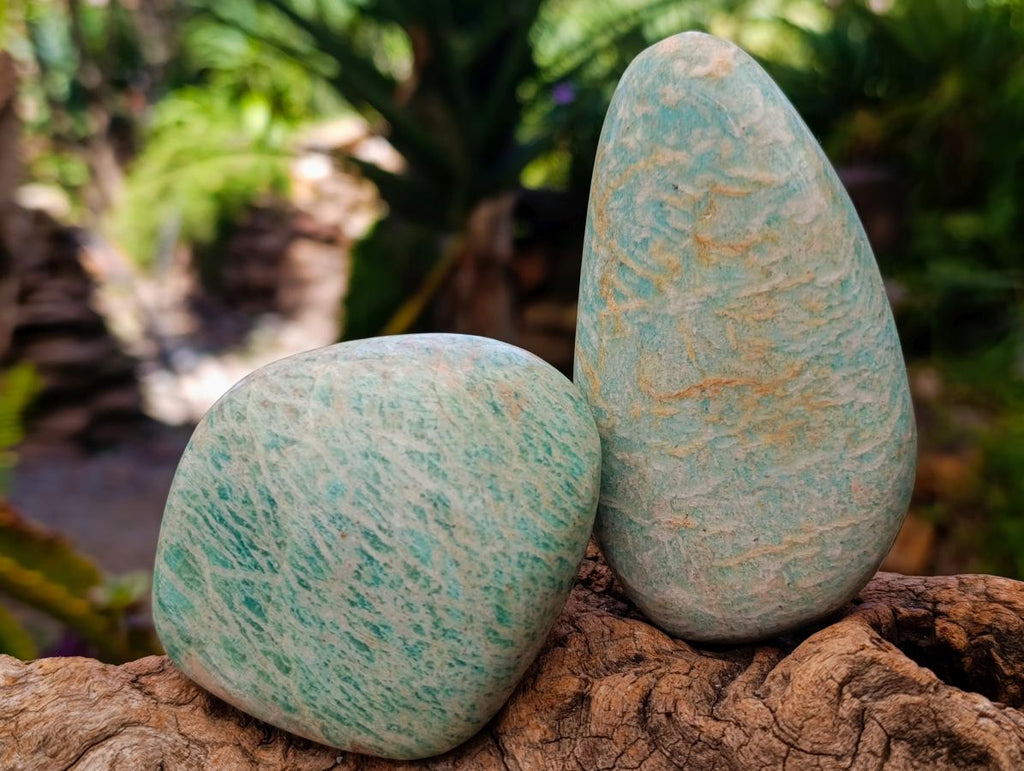 Polished Mixed Amazonite Free Forms x 12 From Zimbabwe - Toprock Gemstones and Minerals 