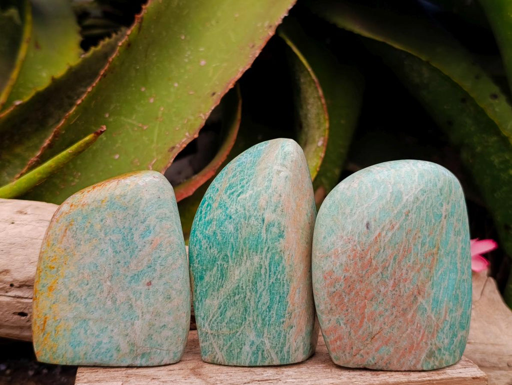 Polished Mixed Amazonite Free Forms x 12 From Zimbabwe - Toprock Gemstones and Minerals 
