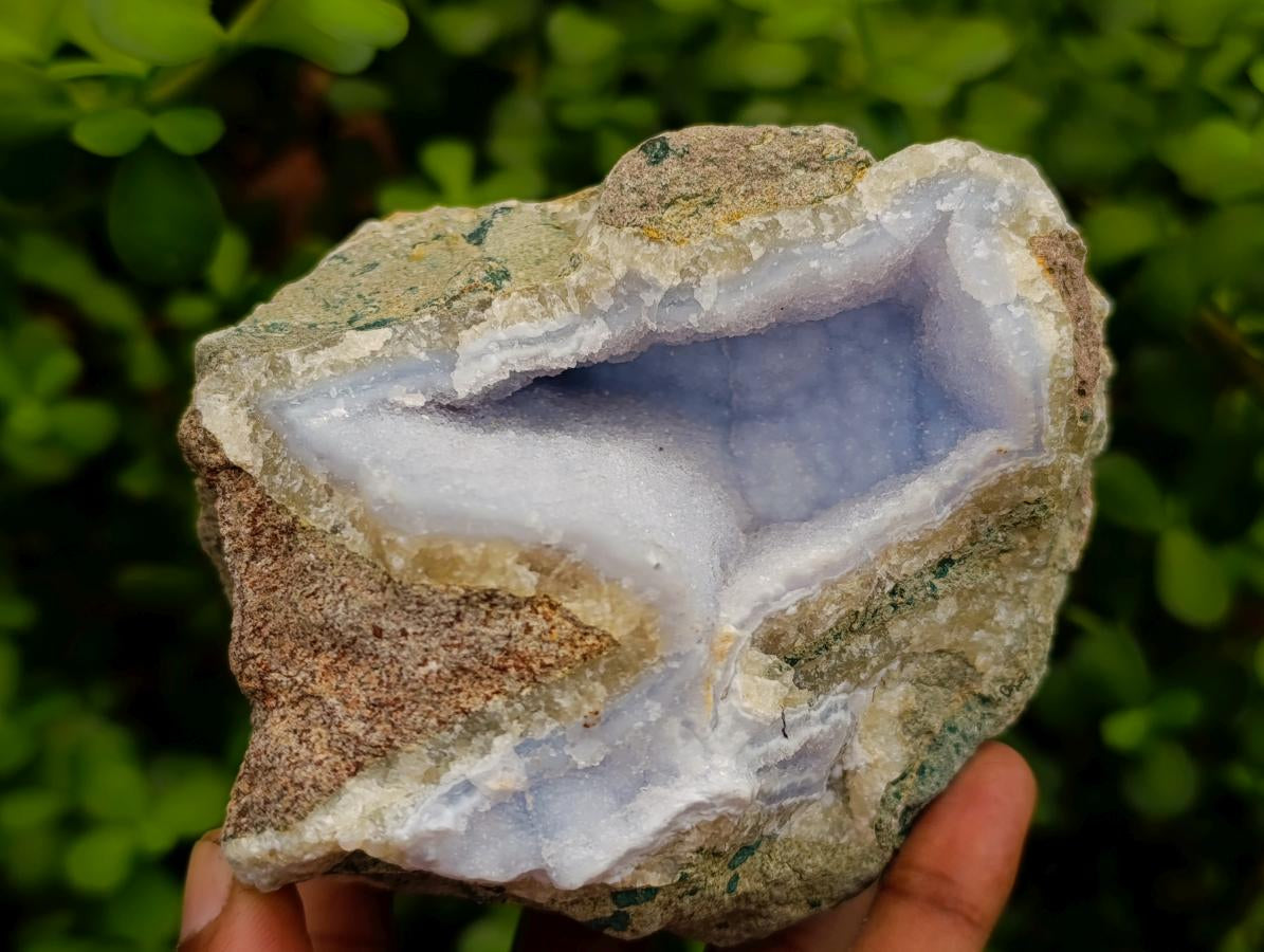 Natural Blue Lace Agate Geode Specimens x 4 From Nsanje, Malawi - Toprock Gemstones and Minerals 