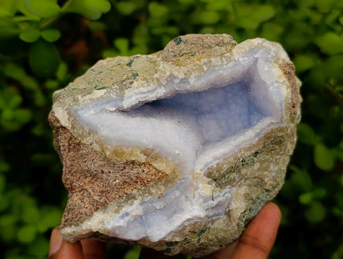 Natural Blue Lace Agate Geode Specimens x 4 From Nsanje, Malawi - Toprock Gemstones and Minerals 
