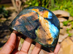 Polished Rare Purple Sunset Flash Labradorite Standing Free Forms x 3 From Madagascar - Toprock Gemstones and Minerals 