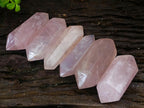 Polished Double Terminated Gemmy Rose Quartz Crystals x 6 From Madagascar - Toprock Gemstones and Minerals 