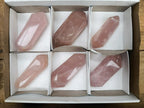 Polished Double Terminated Gemmy Rose Quartz Crystals x 6 From Madagascar - Toprock Gemstones and Minerals 