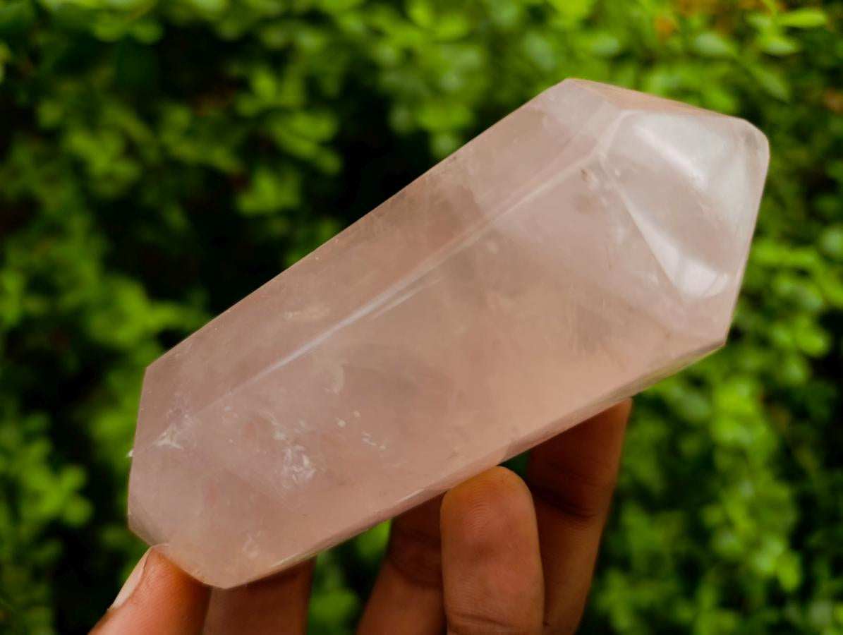 Polished Double Terminated Gemmy Rose Quartz Crystals x 6 From Madagascar - Toprock Gemstones and Minerals 