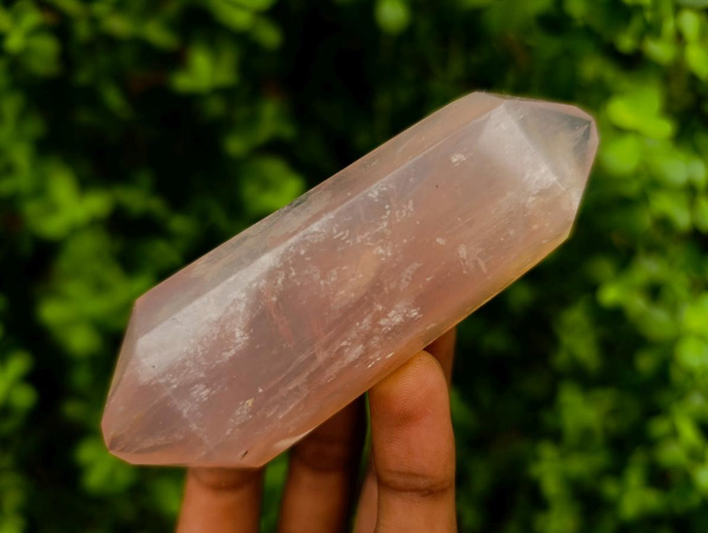 Polished Double Terminated Gemmy Rose Quartz Crystals x 6 From Madagascar - Toprock Gemstones and Minerals 