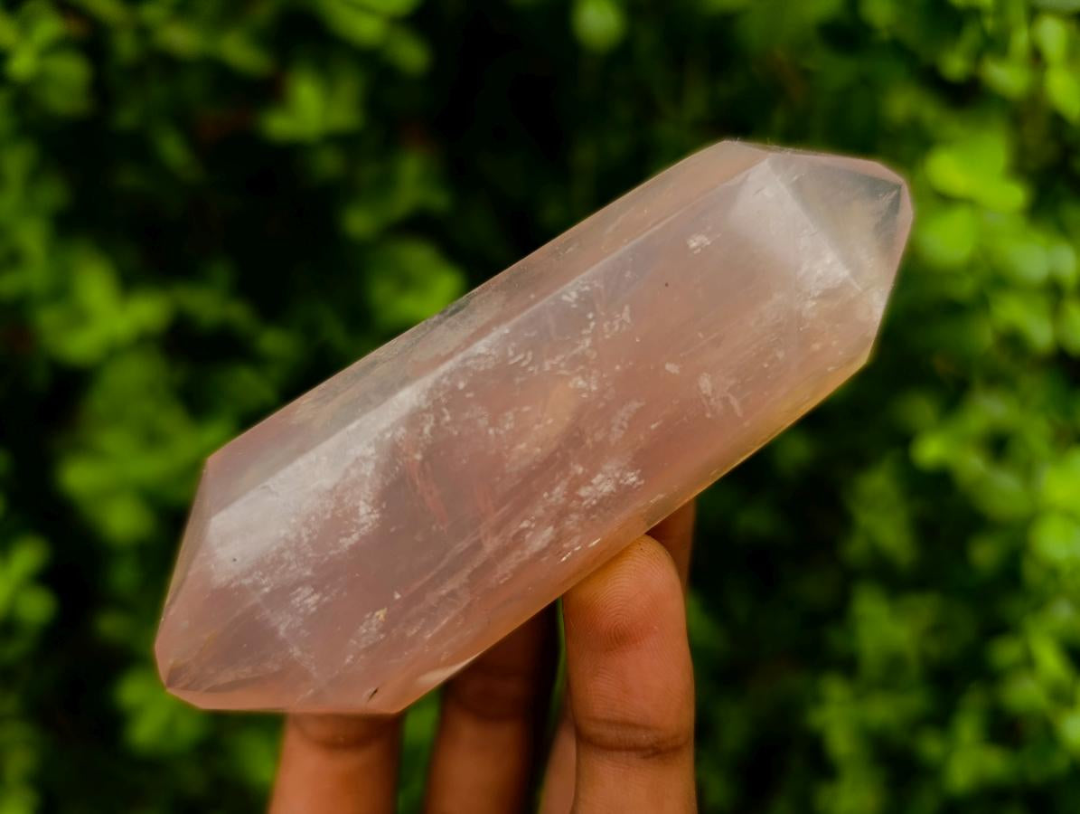 Polished Double Terminated Gemmy Rose Quartz Crystals x 6 From Madagascar - Toprock Gemstones and Minerals 