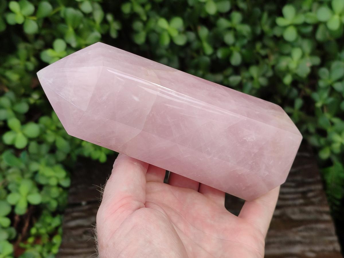 Polished Large Gemmy Rose Quartz Crystals x 2 From Madagascar - Toprock Gemstones and Minerals 
