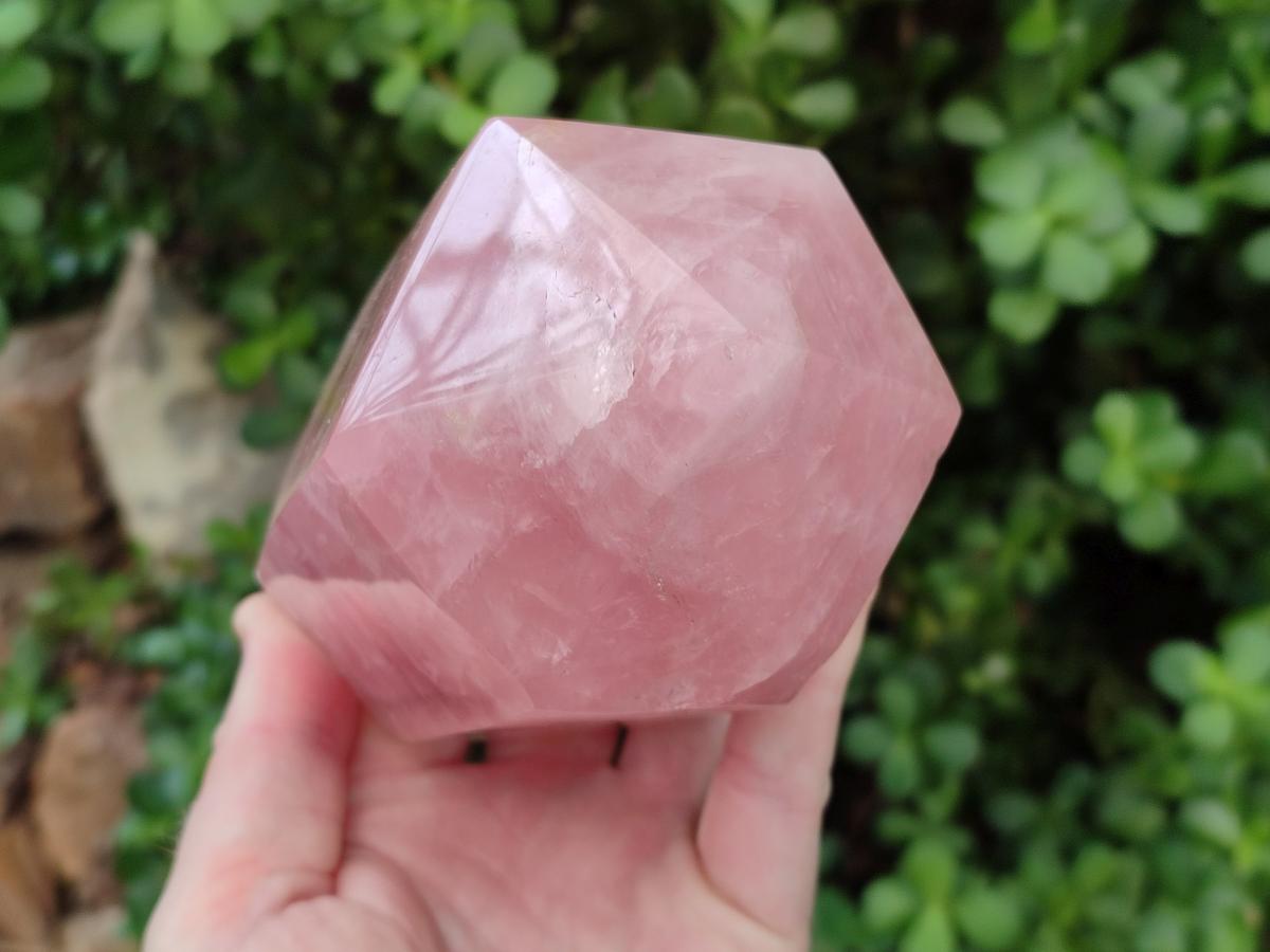 Polished Large Gemmy Rose Quartz Crystals x 2 From Madagascar - Toprock Gemstones and Minerals 