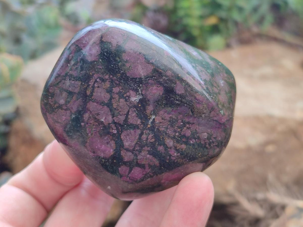 Polished Ruby Corundum In Chrome Verdite Free Forms x 3 From Mutoko, Zimbabwe - Toprock Gemstones and Minerals 