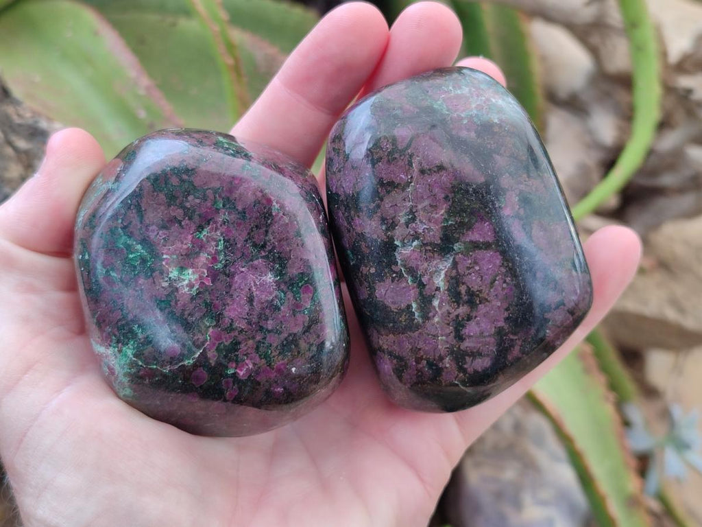 Polished Ruby Corundum In Chrome Verdite Free Forms x 3 From Mutoko, Zimbabwe - Toprock Gemstones and Minerals 