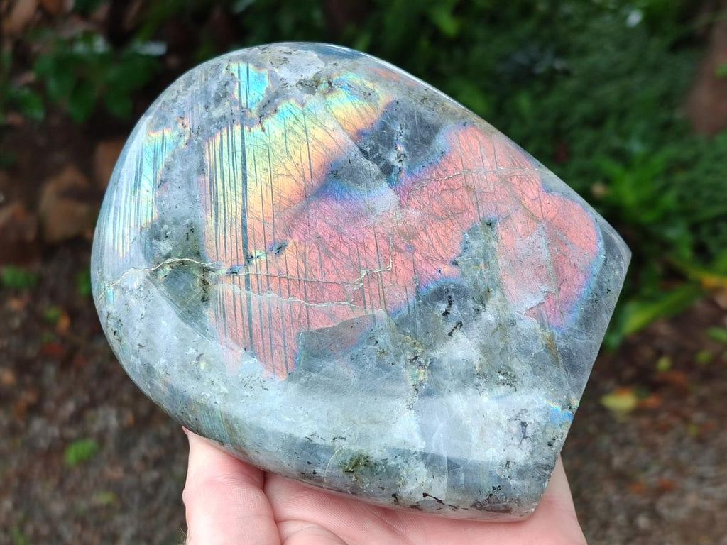 Polished Rare Purple Sunset Flash Labradorite Standing Free Forms x 2 From Madagascar - Toprock Gemstones and Minerals 