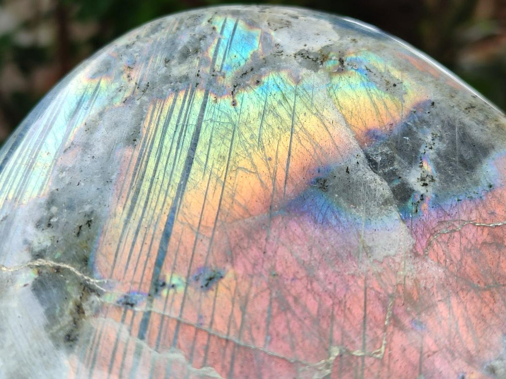 Polished Rare Purple Sunset Flash Labradorite Standing Free Forms x 2 From Madagascar - Toprock Gemstones and Minerals 