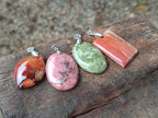 Polished Multi Mineral Pendants x 12 From Madagascar - Toprock Gemstones and Minerals 