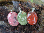 Polished Multi Mineral Pendants x 12 From Madagascar - Toprock Gemstones and Minerals 
