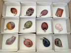 Polished Multi Mineral Pendants x 12 From Madagascar - Toprock Gemstones and Minerals 