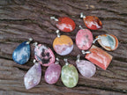 Polished Multi Mineral Pendants x 12 From Madagascar - Toprock Gemstones and Minerals 