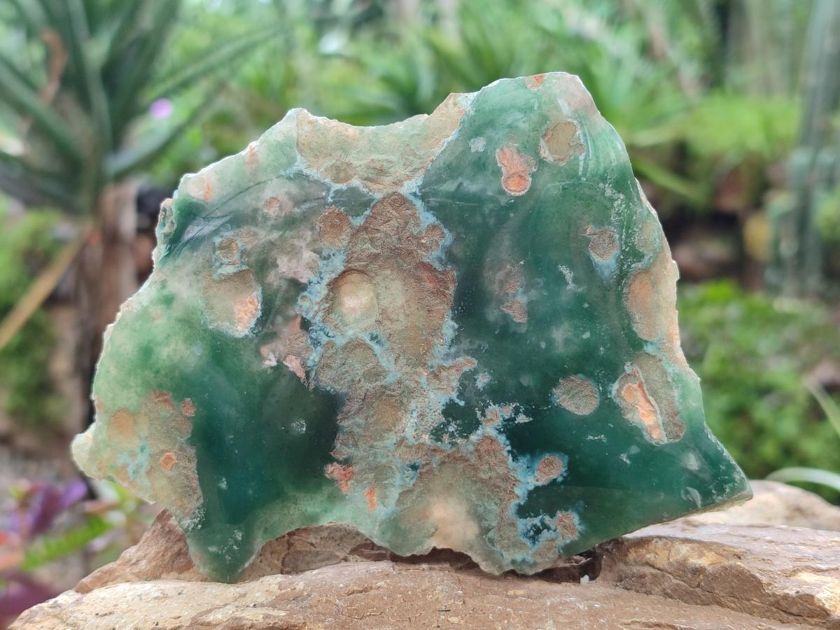 Polished On One Side Mtorolite Chrysoprase Plates x 6 From Mutorashanga, Zimbabwe - Toprock Gemstones and Minerals 