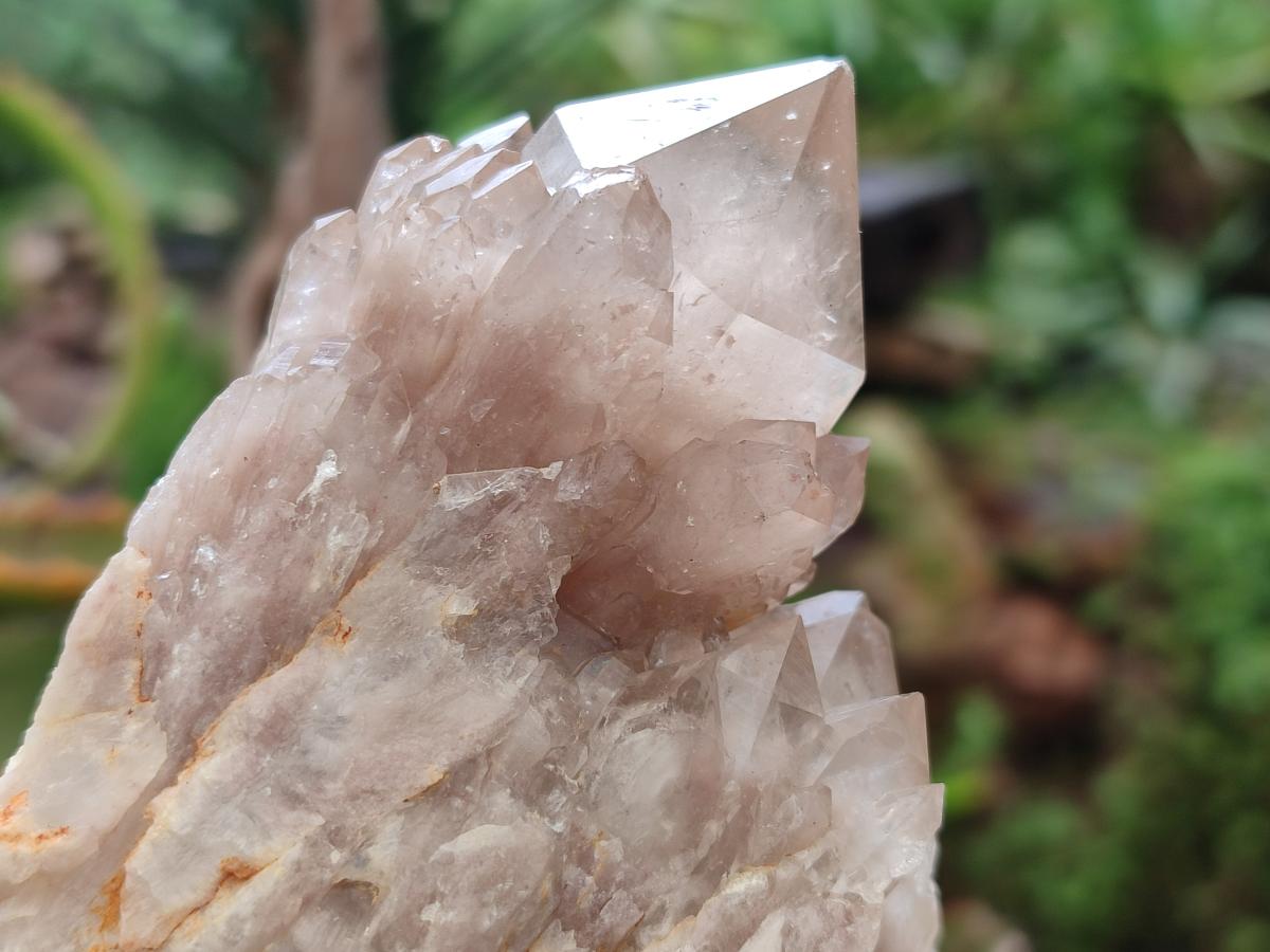 Natural Cascading Smokey Phantom Quartz Clusters x 6 From Luena, Congo - Toprock Gemstones and Minerals 