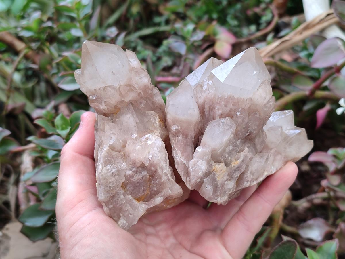 Natural Cascading Smokey Phantom Quartz Clusters x 6 From Luena, Congo - Toprock Gemstones and Minerals 