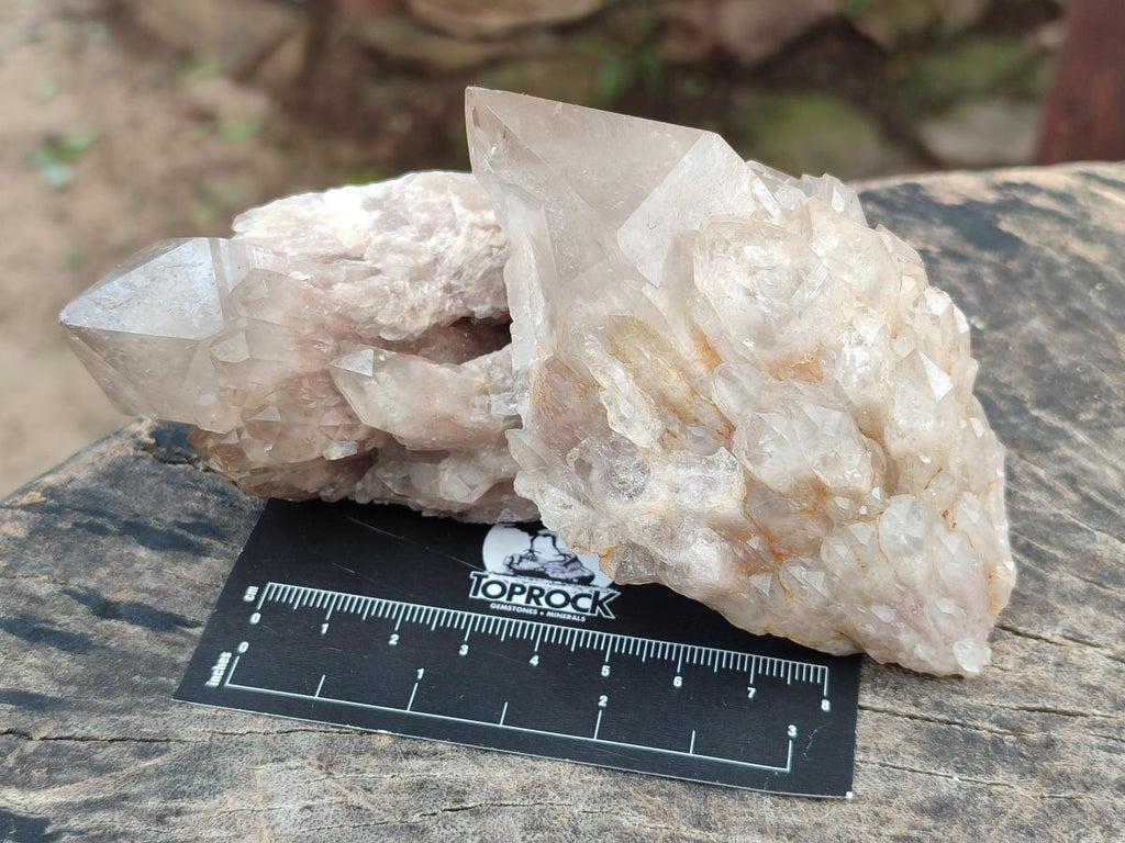 Natural Cascading Smokey Phantom Quartz Clusters x 6 From Luena, Congo - Toprock Gemstones and Minerals 