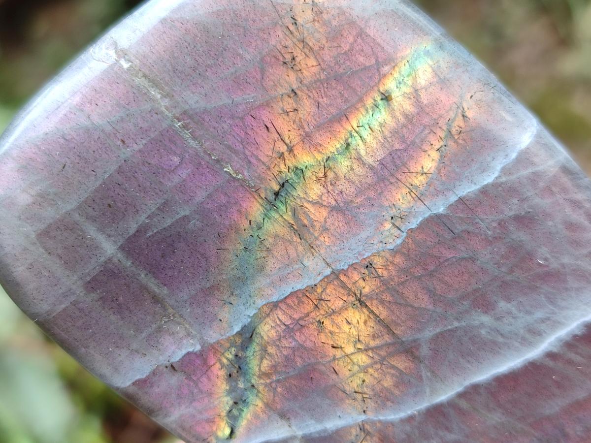 Polished Rare Purple Sunset Flash Labradorite Standing Free Forms x 12 From Madagascar - Toprock Gemstones and Minerals 