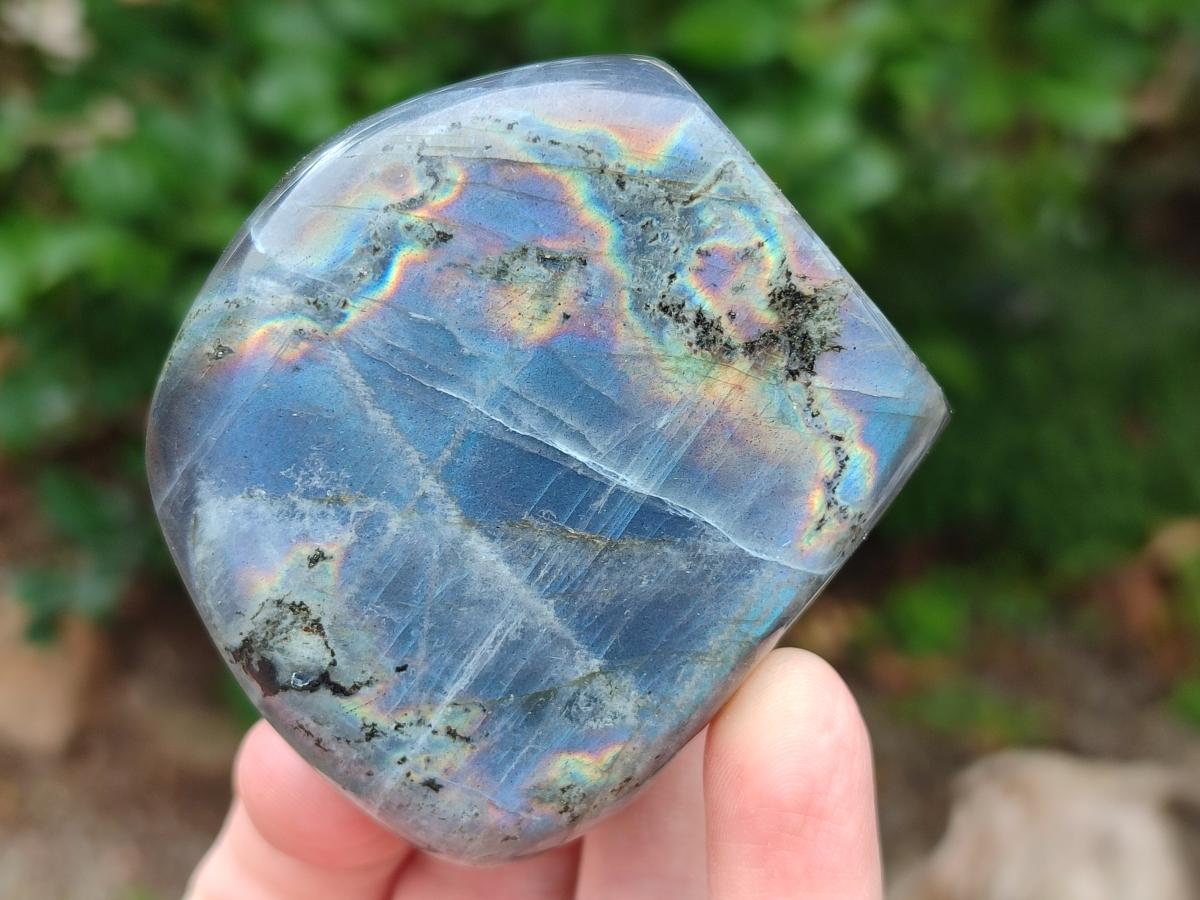Polished Rare Purple Sunset Flash Labradorite Standing Free Forms x 12 From Madagascar - Toprock Gemstones and Minerals 