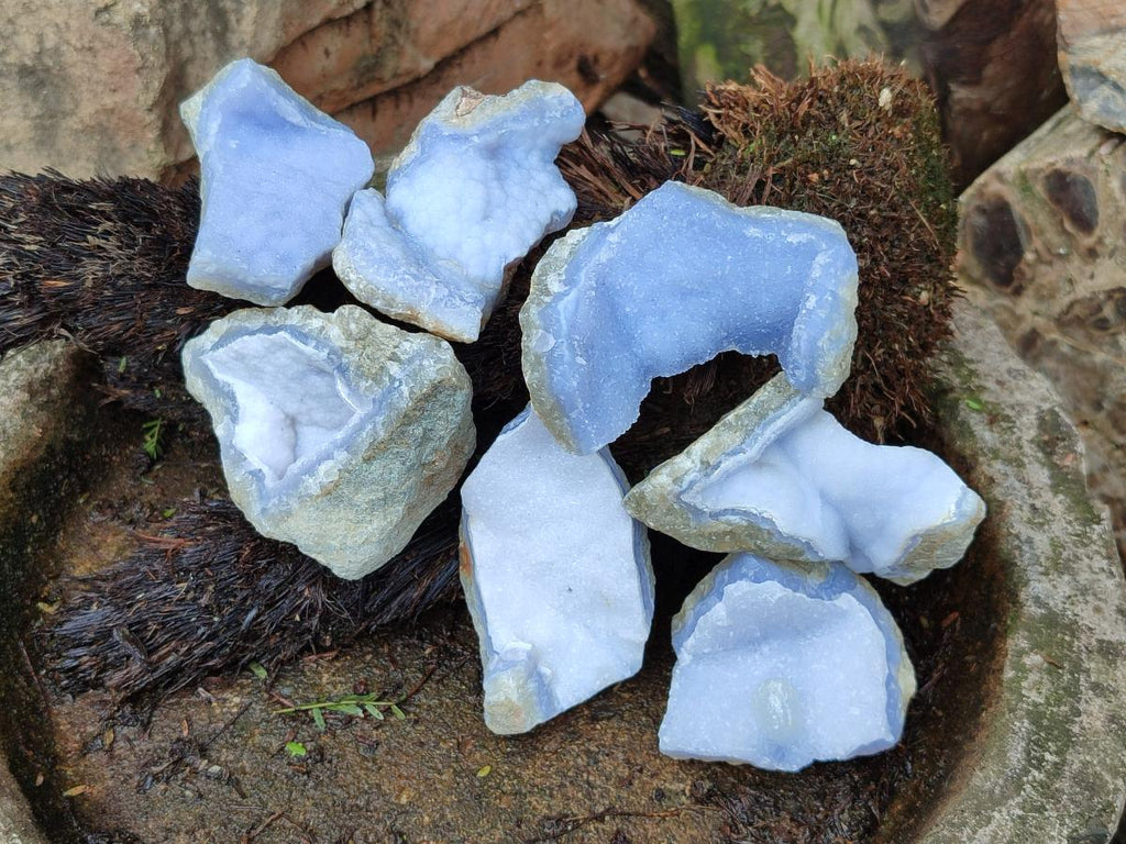 Natural Blue Lace Agate Geode Specimens x 35 From Nsanje, Malawi - Toprock Gemstones and Minerals 