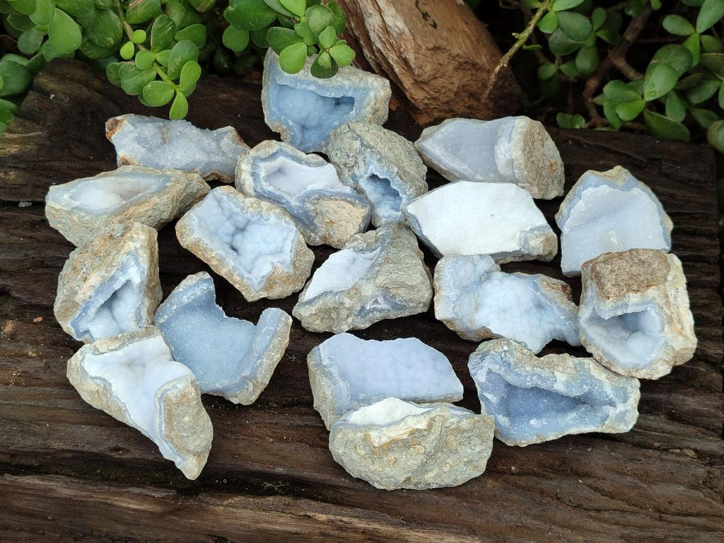 Natural Blue Lace Agate Geode Specimens x 35 From Nsanje, Malawi - Toprock Gemstones and Minerals 