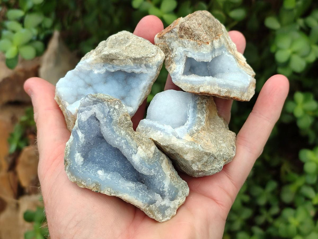 Natural Blue Lace Agate Geode Specimens x 35 From Nsanje, Malawi - Toprock Gemstones and Minerals 