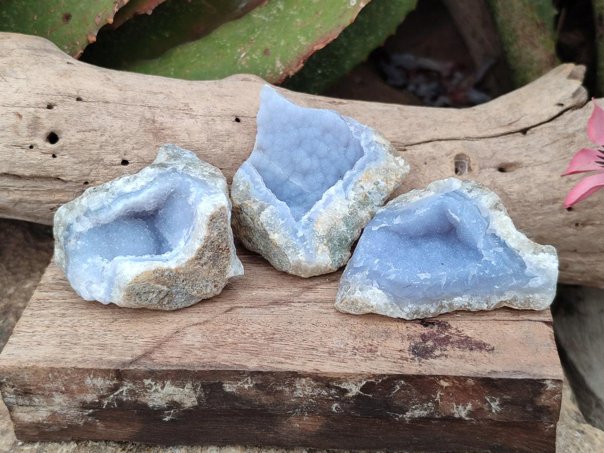 Natural Blue Lace Agate Geode Specimens x 35 From Nsanje, Malawi - Toprock Gemstones and Minerals 
