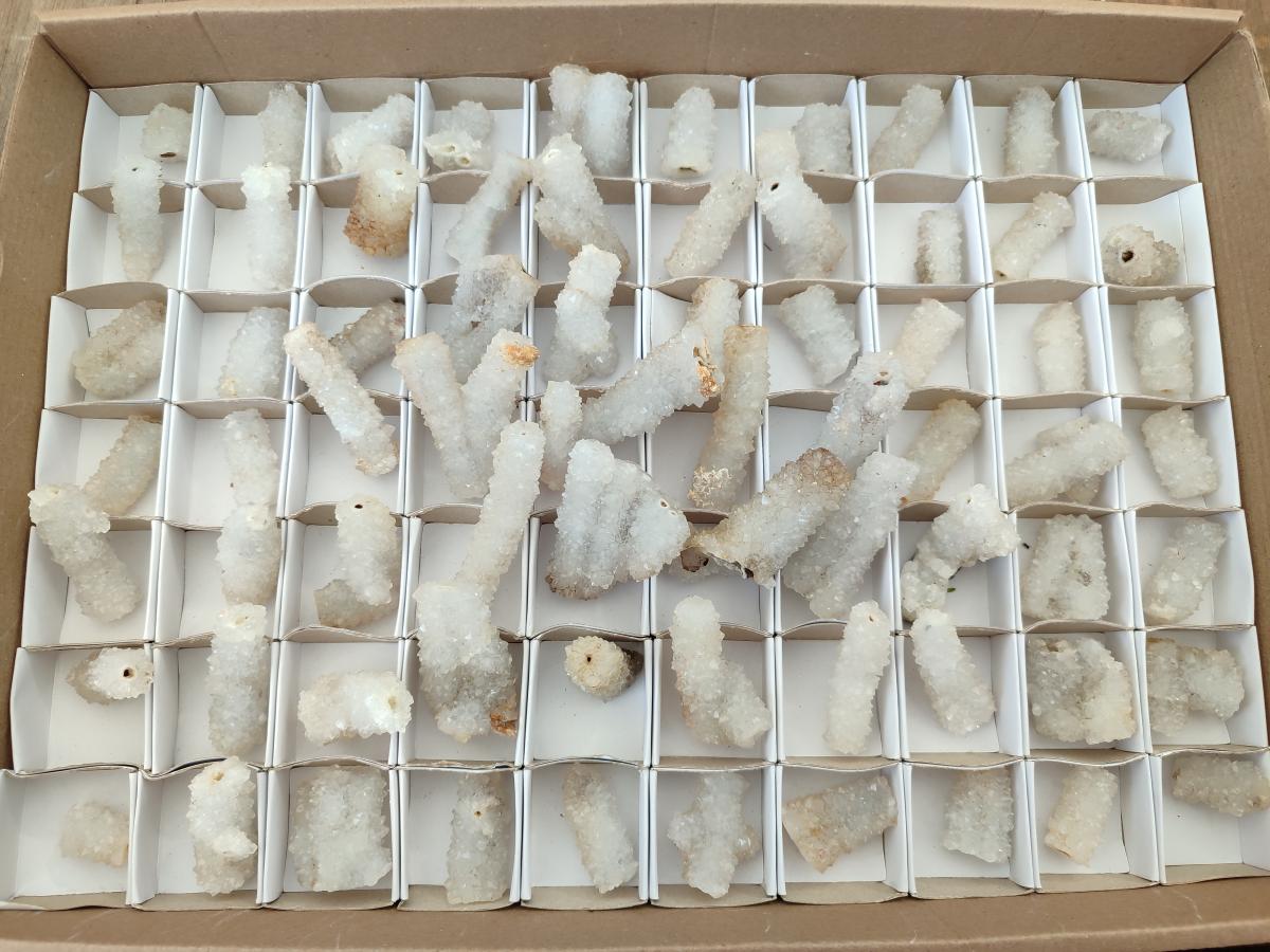 Natural Drusy Snow Finger Crystals x 70 From Albert's Mountain, Lesotho - Toprock Gemstones and Minerals 