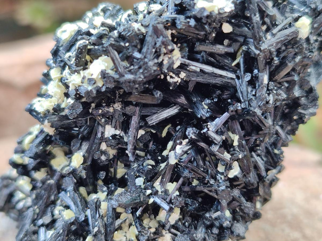 Natural Schorl Black Tourmaline with Smokey Quartz and Hyalite Opal x 6 From Erongo, Namibia - Toprock Gemstones and Minerals 